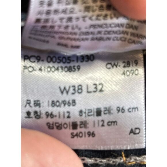 505 Levis Mens Jeans 38x32 Dark Wash Blue Straight Fit - Picture 6 of 7